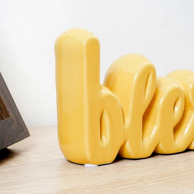 Gambar Informa 26x4.5x10 cm Patung Miniatur Dekorasi Blessed - Kuning