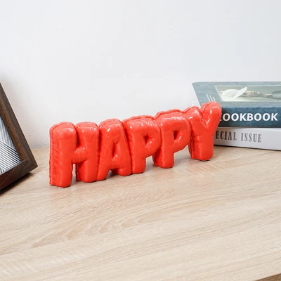 Gambar Informa 34x5x11 cm Patung Miniatur Dekorasi Happy - Merah