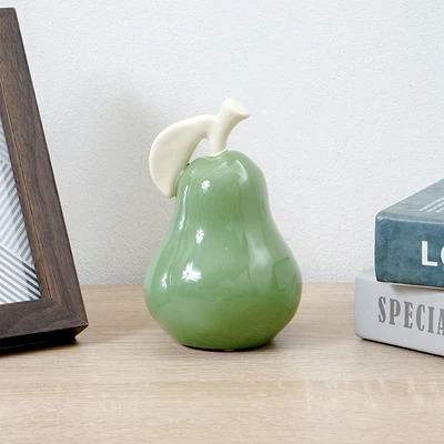 Gambar Informa 9.5x9.5x14.5 cm Patung Miniatur Dekorasi Pear - Hijau