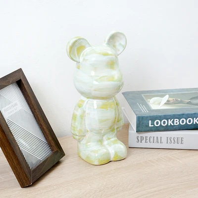 Gambar Informa 14x11x26 cm Patung Miniatur Dekorasi Bear - Hijau