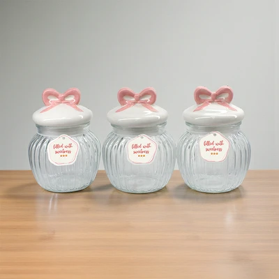Jual Informa Hazzel Stoples Kaca Ribbon 500 Ml Set 3 Pcs Transparan ...