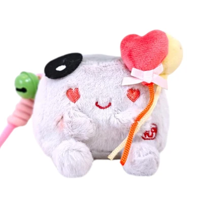 Gambar Kiddy Fun Gantungan Kunci Boneka Plush Hannari Tofu Sesame - Abu-abu