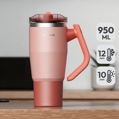 Gambar Spark Turner Botol Vacuum Flask Stainless Steel 950 ml - Pink Sweet Tangerine