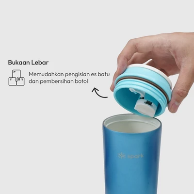 Gambar Spark Keeper Botol Vacuum Flask Stainless Steel 450 ml - Biru Vitamin Sea