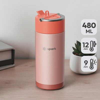 Gambar Spark Flicksip Botol Vacuum Flask Stainless Steel 480 ml - Pink Tangerine