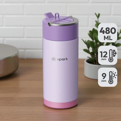 Gambar Spark Flicksip Botol Vacuum Flask Stainless Steel 480 ml - Ungu Bubblegum