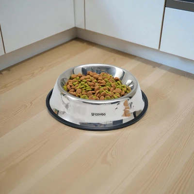 Gambar Cavea Tempat Makan Hewan Stainless Steel Ukuran L - Silver