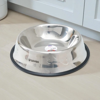 Gambar Cavea Tempat Makan Hewan Stainless Steel Ukuran L - Silver