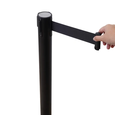 Gambar Krisbow Tiang Antrian Stackable Dengan Tali 2 Meter - Hitam