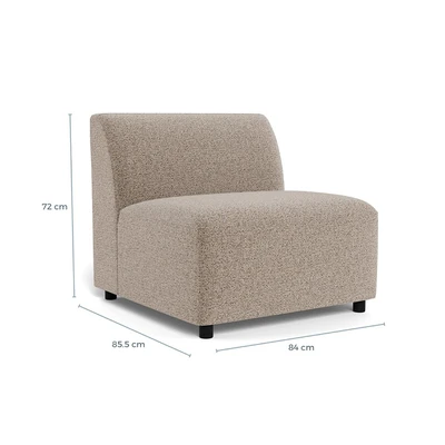 Gambar Nordia Rushville Sofa Modular Armless Fabric 1 Seater - Krem Beige