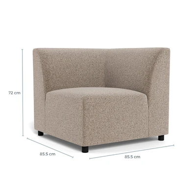 Gambar Nordia Rushville Sofa Modular Sudut Fabric 1 Seater - Krem Beige