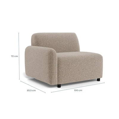 Gambar Nordia Rushville Sofa Modular Kanan Fabric 1 Seater - Krem Beige