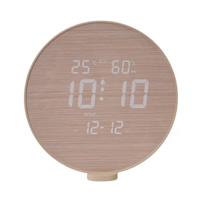 Gambar Forhom Jam Dinding LED Digital Nordwood - Cokelat Natural