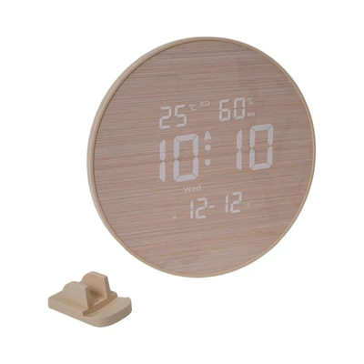 Gambar Forhom Jam Dinding LED Digital Nordwood - Cokelat Natural