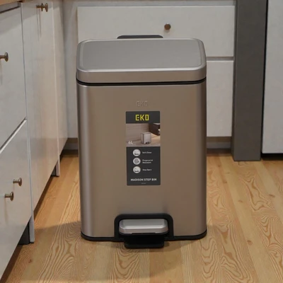 Gambar Eko Madison Tempat Sampah Pedal Stainless Steel 6 Liter - Silver Matt
