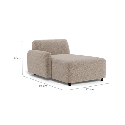 Gambar Nordia Rushville Sofa Modular Chaise Kanan Fabric 1 Seater - Krem Beige