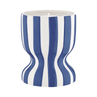 Gambar Informa Sea Salt Lime Lilin Aromaterapi Dengan Holder Keramik Stripe - Biru