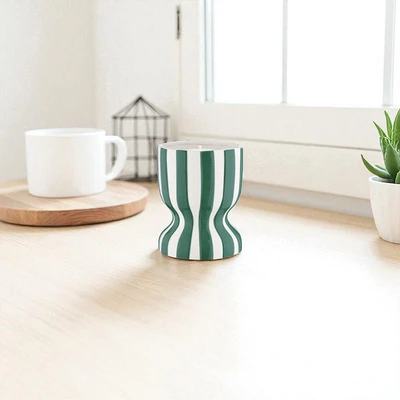 Gambar Informa Lemon Mint Lilin Aromaterapi Dengan Holder Keramik Stripe - Hijau