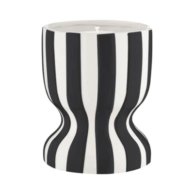Gambar Informa Grapefruit Basil Lilin Aromaterapi Dengan Holder Keramik Stripe - Hitam