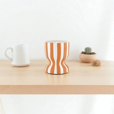 Gambar Informa Green Apple Pear Lilin Aromaterapi Dengan Holder Keramik Stripe - Kuning