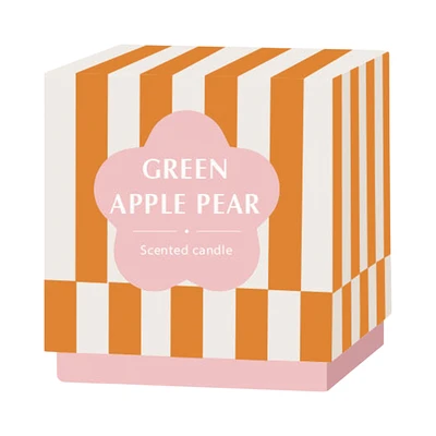 Gambar Informa Green Apple Pear Lilin Aromaterapi Dengan Holder Keramik Stripe - Kuning