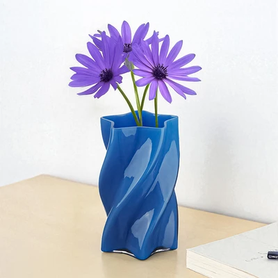 Gambar Informa Twisca Vas Bunga Kaca 13x13x21.5 cm - Biru