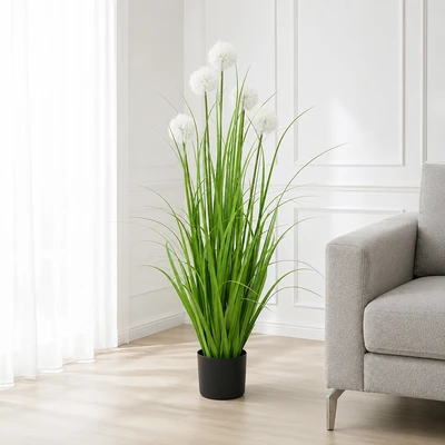 Gambar Informa Tanaman Artifisial Dandelion Grass Dengan Pot 30x30x132 cm - Hijau/Putih