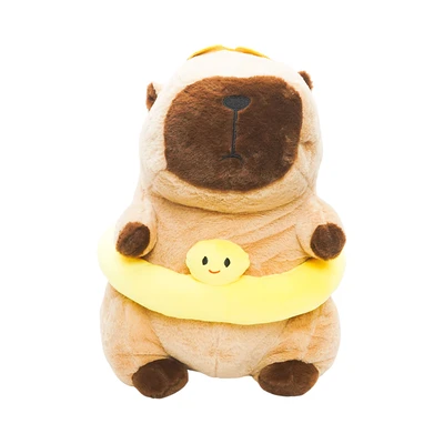 Gambar Pretty Missy Boneka Capybara Swim Ring 38 Cm - Cokelat/kuning