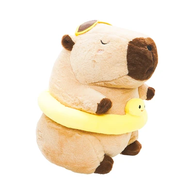Gambar Pretty Missy Boneka Capybara Swim Ring 38 Cm - Cokelat/kuning
