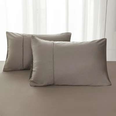 Gambar Informa 200x200 cm Set 9 Pcs Seprai Super King Tencel Jacquard Berne - Cokelat