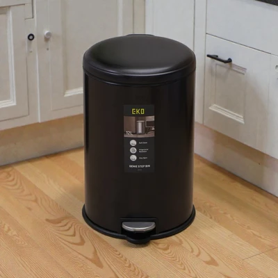 Gambar Eko Genie Tempat Sampah Pedal Stainless Steel 12 Liter - Hitam