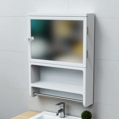 Gambar Fosa Kabinet Kamar Mandi Dengan Cermin - Putih