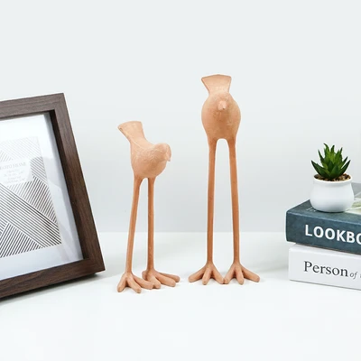 Gambar Informa Patung Miniatur Dekorasi Longbird Set 2 pcs - Oranye