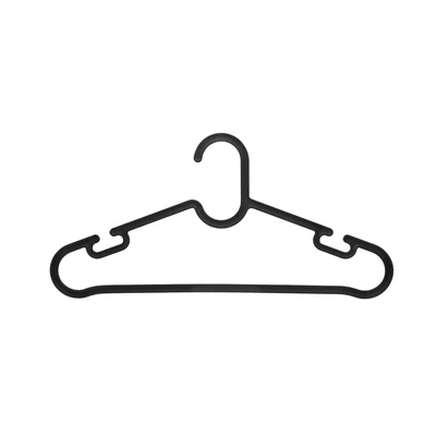 Gambar Selma Yovie Hanger Baju Plastik PP Basic 39 cm Set 5 pcs - Hitam