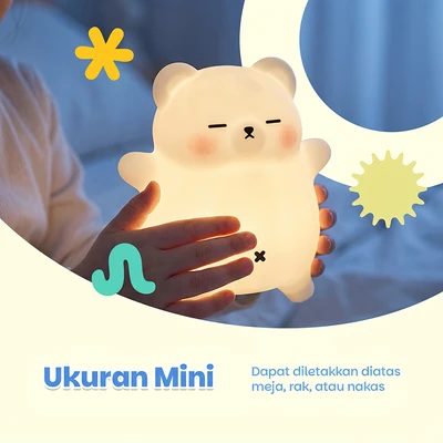 Gambar Informa Lampu Tidur Portabel Sleepy Bear - Putih