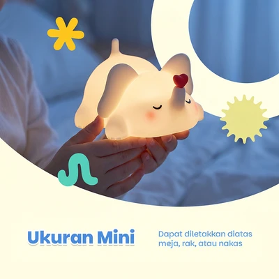 Gambar Informa Lampu Tidur Rechargeable Elephant 13.5x12.5x8 cm - Putih