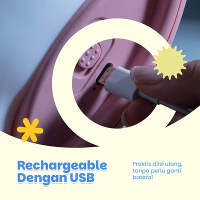Gambar Informa Lampu Tidur Rechargeable Fungo 11x11x12 cm - Cokelat