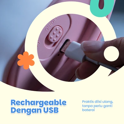 Gambar Informa Lampu Tidur Rechargeable Licora 15x9x14 cm - Putih
