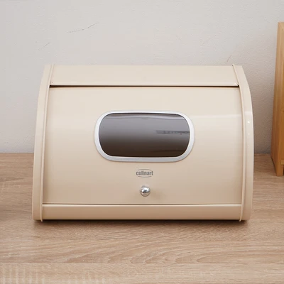 Gambar Culinart Giana Tempat Roti Besi Dengan Tutup Geser 30.5x26.5x17.5 cm - Krem