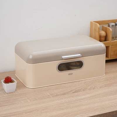 Gambar Culinart Levina Tempat Roti Besi Dengan Tutup Rectangle 42.5x23.16.3 cm - Krem