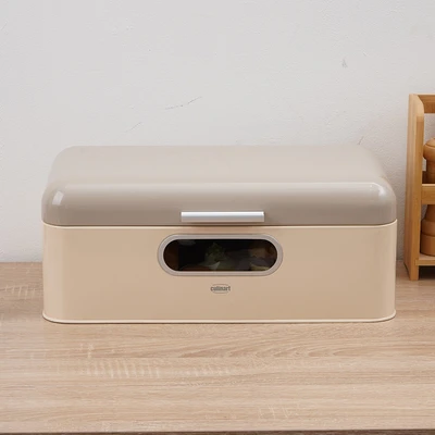 Gambar Culinart Levina Tempat Roti Besi Dengan Tutup Rectangle 42.5x23.16.3 cm - Krem