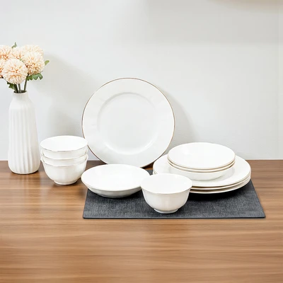 Gambar Appetite Arlo Perlengkapan Makan Porcelain Set 12 pcs - Putih