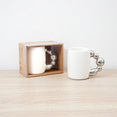 Gambar Appetite Arion Mug Porcelain Dengan Handle Silver Plated 390 ml - Putih