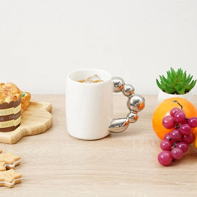 Gambar Appetite Arion Mug Porcelain Dengan Handle Silver Plated 390 ml - Putih