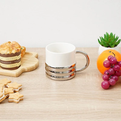 Gambar Appetite Arion Mug Porcelain Dengan Handle Silver Plated 320 ml - Putih