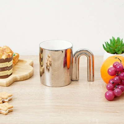 Gambar Appetite Arion Mug Porcelain Dengan Handle Silver Plated 380 ml - Silver