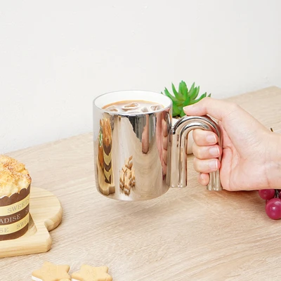 Gambar Appetite Arion Mug Porcelain Dengan Handle Silver Plated 380 ml - Silver