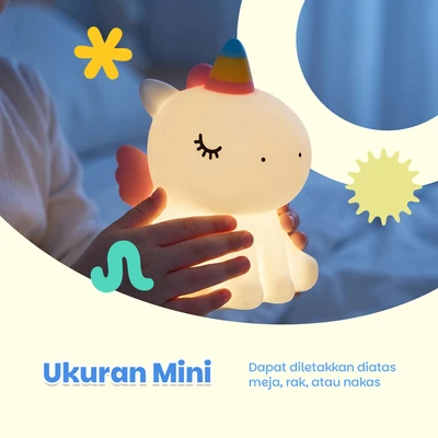 Gambar Informa Lampu Tidur Rechargeable Unira 9x13x14 cm - Putih