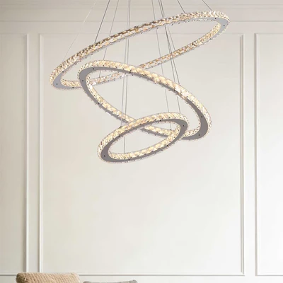 Gambar Informa Leah Lampu Gantung Hias LED 3L 63 Watt Warm White - Silver Chrome