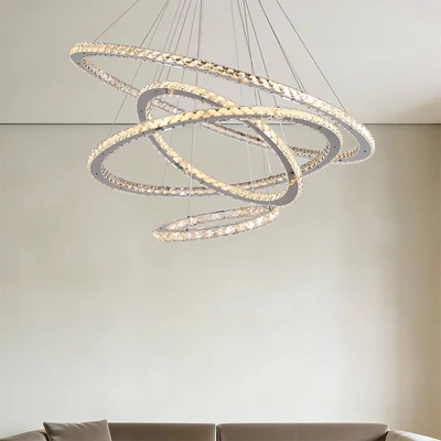 Gambar Informa Leah Lampu Gantung Hias LED 4L 98 Watt Warm White - Silver Chrome